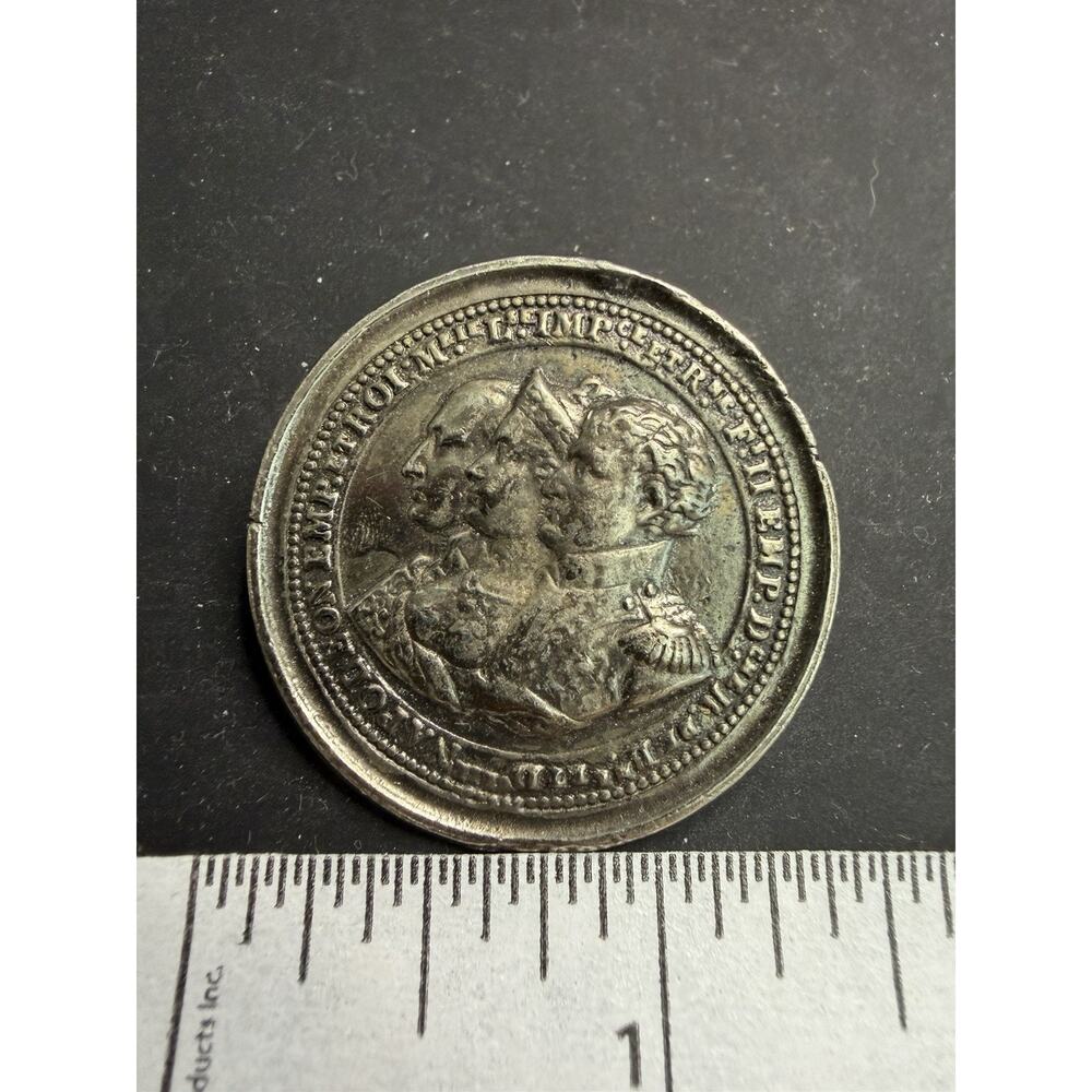 Vintage NAPOLEON BONAPARTE, Josephine & Washington Pewter Brooch Pin Signed LIDZ
